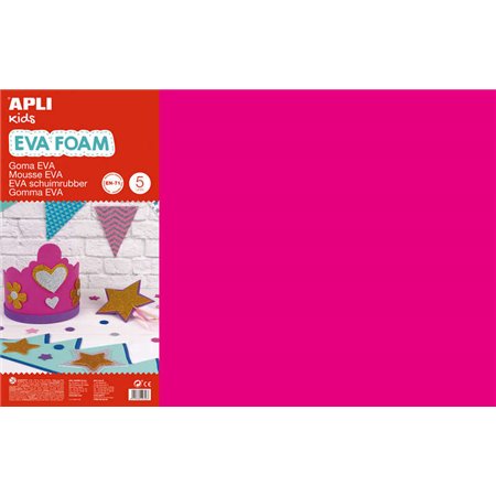 Apli Fuchsia Eva Rubber 600x400 - 5 Folhas Grandes e Flexíveis