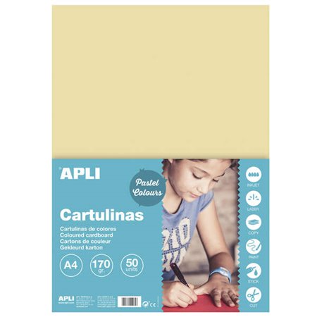 Apli Cartão Creme A4 170g 50 Folhas