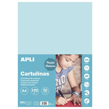 Apli Cartolina Azul Claro A4 170g 50 Folhas