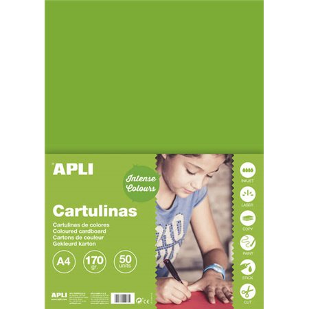 Apli Grama Verde Cartolina A4 170g 50 Folhas