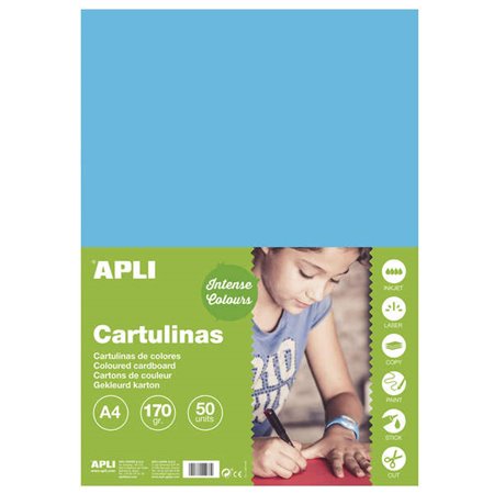 Cartolina Apli Azul Céu A4 170g 50 Folhas