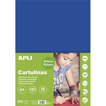 Cartolina Apli Azul Escuro A4 170g 50 Folhas