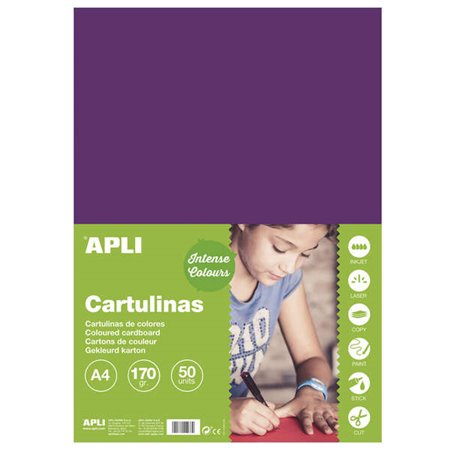 Apli Cartão Roxo A4 170g 50 Folhas