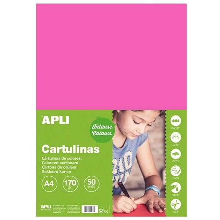 Cartolina Apli Fúcsia A4 170g 50 Folhas