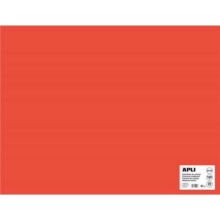 Apli Cartão Vermelho 50 x 65cm 170g 25 Folhas