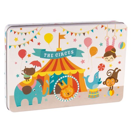 Quebra-cabeça temático Apli Kids Circus - 24 peças de 8x8cm - Design exclusivo de Lily Lane - Fácil manuseio para crianças - Pap