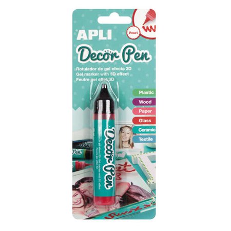 Marcador Gel 3D Apli com Acabamento Perolado - 25ml - Ideal para Decoração de Plástico, Madeira, Papel, Vidro, Cerâmica ou Têxti