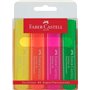 Faber-Castell Textliner 46 Pacote Superfluorescente de 4 Marcadores Fluorescentes - Ponta Cinzel - Linha entre 1mm e 5mm - Tinta