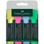 Faber-Castell Textliner 48 Pacote de 4 Marcadores Fluorescentes - Ponta Cinzel - Linha entre 1,2mm e 5mm - Tinta à Base de Água 