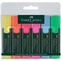 Faber-Castell Textliner 48 Pacote de 6 Marcadores Fluorescentes - Ponta Cinzel - Linha entre 1,2mm e 5mm - Tinta à Base de Água 