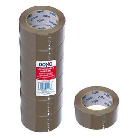 Dohe Pacote de 6 Rolos de Selo de Polipropileno - Medidas 48mm x 66m - Cor Marrom