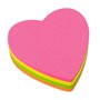 Apli Heart Sticky Notes 70x70mm - Bloco 200 Folhas - 4 Cores Sortidas - Fluorescente