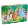 Apli Kids Jungle Puzzle - 24 Peças de 8x8mm - Caixa Metálica Retangular - Design Exclusivo de Martina Hogan - Fácil Manuseio - P