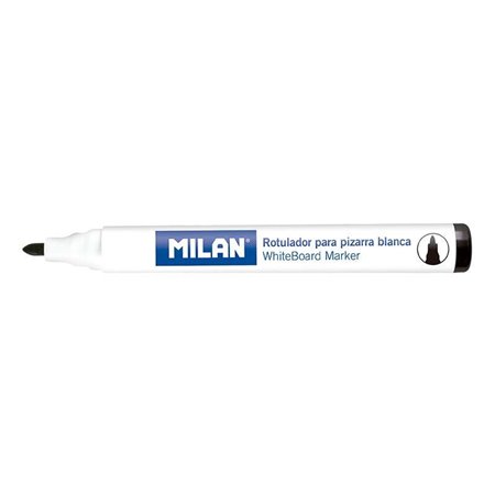 Marcadores de quadro branco Milan com ponta redonda - ponta de 4,7 mm - tinta à base de álcool - apagável a seco - cor preta