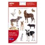 Apli Realistic Themes Gomets Farm Animals - 144 Gomets em 12 folhas - Adesivo removível - Ideal para desenvolver habilidades mot