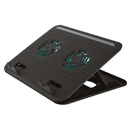 Base de resfriamento USB Trust Cyclone para laptop de até 16" - 2 ventiladores silenciosos - 8 posições ajustáveis - cor preta