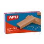 Grampos de cobre galvanizado Apli 22/6 - 24/6 - Capacidade de 30 folhas - Material durável e resistente - Extremidades afiadas p