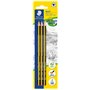 Staedtler Noris 183 Pacote de 3 Lápis Triangulares de Grafite - Chumbo 2HB - Resistência à Quebra