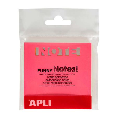 Apli Sticky Notes Die-Cut Note 75x75mm Pad 75 Folhas - 3 Cores Fluorescentes Sortidas - Ultra Adesivo - Cores Sortidas