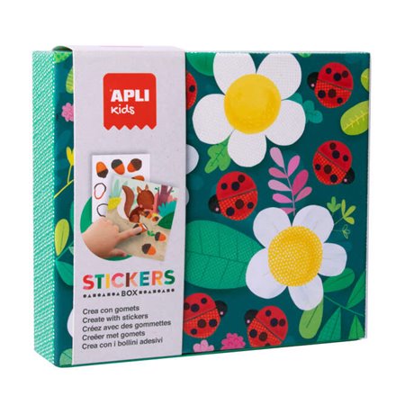 Jogos Apli Kids Ladybug Gomet - 8 Folhas Ilustradas de 200G - 8 Folhas de Gomets Geométricas Removíveis - Alto Valor Educacional