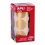 Apli Metallic Gold Round Gomets - Ø33mm - 59 folhas pré-cortadas - 708 Gomets por rolo - Em conformidade com as normas EN-71 e F