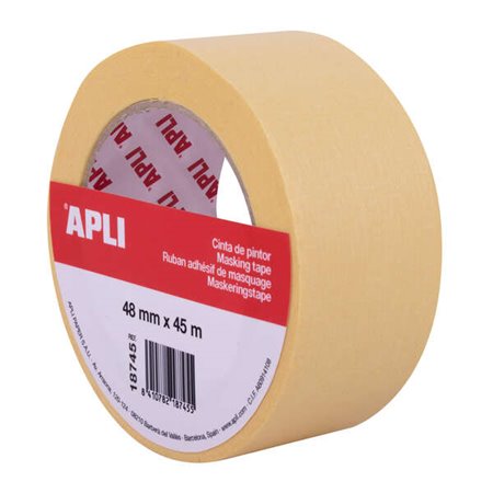 Fita Pintor Apli 48mm x 45m - Fácil de Cortar e Aplicar - Resistente à Umidade - Ideal para Pintura e Decoração - Azul