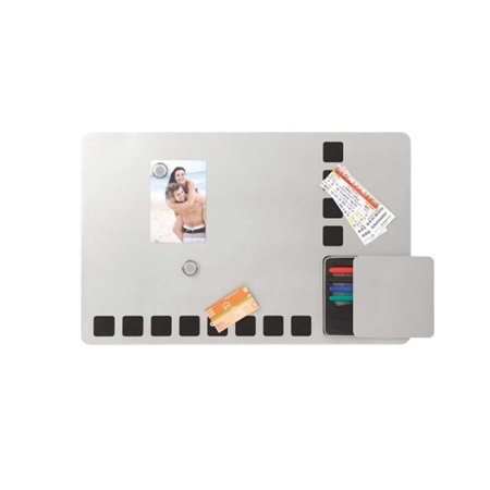 Nobo Pequeno Quadro Magnético com Grades de Espuma para Fixar Notas - 610x390mm - Multifuncional e Sem Moldura - Cor Branca