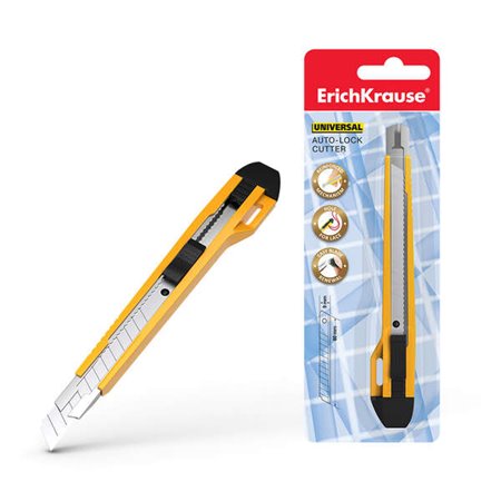 Erichkrause Cuter com fixador automático universal - Sistema de retenção de lâmina com travamento automático - Divisor embutido 