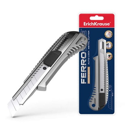 Erichkrause Metallic Cuter com fixador automático - Sistema de retenção de lâmina com travamento automático - Divisor embutido -