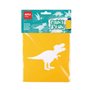 Apli Kids Bolsa com 6 Estênceis de Dinossauro - 8 Formas de Animais - Polipropileno Flexível - Lavável - Cores Sortidas