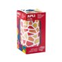 Apli Kids Roll of 2460 Mosaic Gomets - Adesivo à base de água - Sem solventes - Materiais 100% recicláveis - Cores vermelho, lar