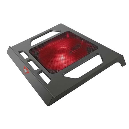 Base de resfriamento Trust Gaming GXT 220 Kuzo para laptop de até 17,3" - Ventilador silencioso com iluminação vermelha - cor pr