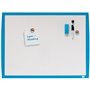 Quadro branco magnético pequeno Nobo 585x430 - Moldura de cores vibrantes - Acessórios de quadro branco correspondentes - Azul