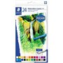 Staedtler Watercolor Crayons 223 Pacote de 24 lápis de cera - Fácil de misturar - Extremamente opaco - Cores sortidas