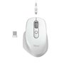 Mouse sem fio recarregável Trust Ozaa 2400dpi - 5 botões - Rolagem vertical e horizontal - Ergonômico - Uso destro - Cor branca