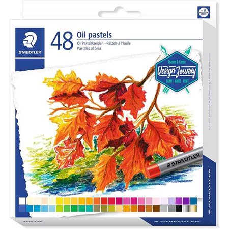 Staedtler Oil Pastels 2420 Pacote de 48 ceras macias - Resistência à quebra - Extremamente brilhante - Cores sortidas