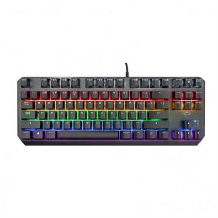 Teclado mecânico Trust Gaming GXT 834 Callaz TKL USB - Teclas vermelhas - Antighosting - Iluminação RGB - Cabo de 1,80 m