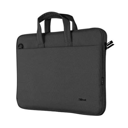 Pasta para laptop Trust Bologna de até 16" - Fabricada com materiais reciclados - Compartimento externo - Acolchoada - Alça de t