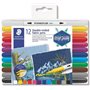 Staedtler 3190 Pacote de 12 marcadores têxteis de ponta dupla - cores sortidas