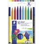 Staedtler 326 Pacote de 10 marcadores de ponta de fibra - Curso 1,0 mm aproximadamente - Resistente à pressão - Tinta à base de 