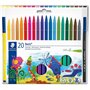 Staedtler 326 Pacote de 20 marcadores de ponta de fibra - Curso 1,0 mm aproximadamente - Resistente à pressão - Tinta à base de 