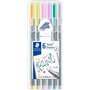 Staedtler Triplus Fineliner 334 Pacote de 6 marcadores de ponta fina - Curso 0,3 mm aproximadamente - Tinta à base de água - Cor