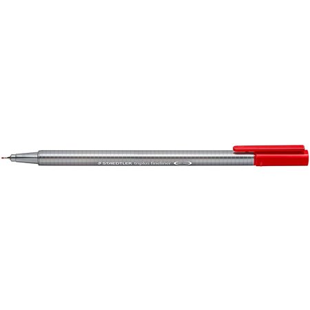 Marcador de ponta fina Staedtler Triplus Fineliner 334 - linha 0,3 mm - tinta à base de água - cor vermelha