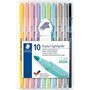 Staedtler Triplus Textsurfer 362 Pacote de 10 marcadores fluorescentes - Curso 1 - 4 mm aproximadamente - Banheira à base de águ