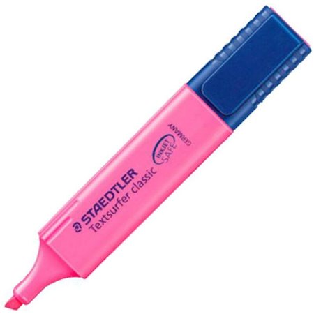 Marcador fluorescente Staedtler Textsurfer Classic 364 - ponta cinzel - traço entre 1 - 5mm - tinta à base de água - cor rosa