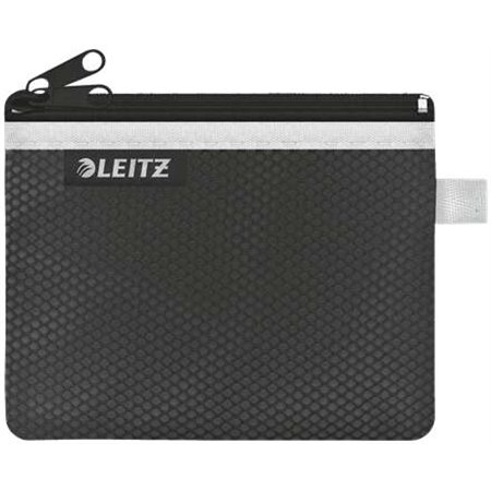 Bolsa de transporte pequena Leitz WOW 2 compartimentos - Tamanho 105x6x140mm - Lavável e durável - Fecho com zíper - Cor preta