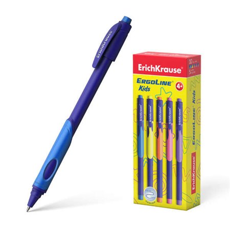 Caneta esferográfica Erichkrause Ergoline Kids - Tecnologia Ultra Glide - Tinta Azul