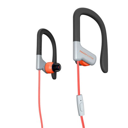 Energy Sistem Sport Headphones 1 Microfone - Ajuste Seguro - Resistente ao Suor - Controle de Conversação - Microfone - Cor Verm