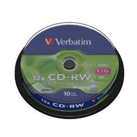 Verbatim CD-RW Regravável 8-12x 700MB (Lata 10 Unidades)