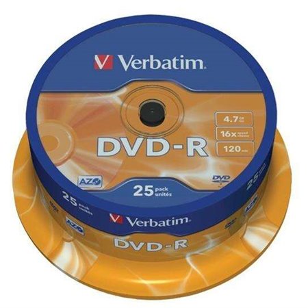 DVD-R Verbatim 16x 4,7 GB (banheira de 25 unidades)